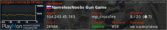 баннер для сервера cod4. NamelessNoobs Gun Game