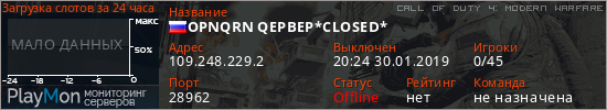 баннер для сервера cod4. OPNQRN QEPBEP*CLOSED*