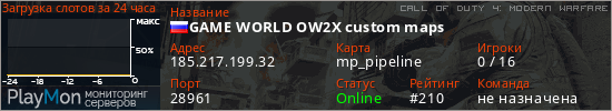 баннер для сервера cod4. GAME WORLD OW2 custom maps