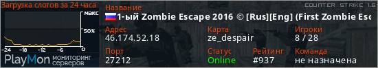 баннер для сервера cs. 1-ый Zombie Escape 2016 © [Rus][Eng] (First Zombie Escape 2016)