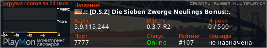 баннер для сервера crmp. .:: [D.S.Z] Die Sieben Zwerge Neulings Bonus::.