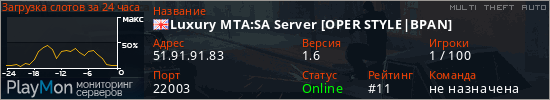 баннер для сервера mta. Luxury MTA:SA Server [OPER STYLE|BPAN]
