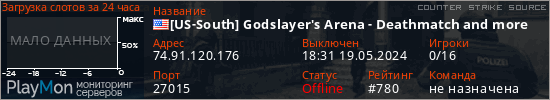 баннер для сервера css. [US-South] Godslayer's Arena - Deathmatch and more