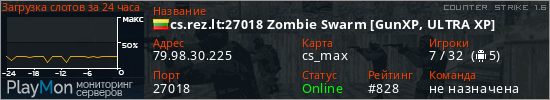 баннер для сервера cs. cs.rez.lt:27018 Zombie Swarm [GunXP, ULTRA XP]