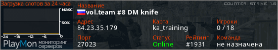 баннер для сервера cs. vol.team #8 DM knife