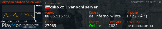 баннер для сервера cs. csko.cz | Vanocni server