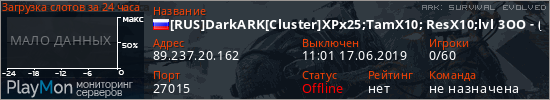 баннер для сервера ark. [RUS]DarkARK[Cluster]XPx25;TamX10; ResX10;lvl 3OO - (v296.106)