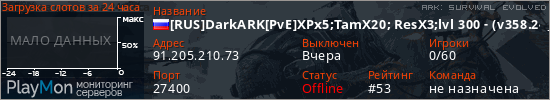 баннер для сервера ark. [RUS]DarkARK[PvE]XPx5;TamX20; ResX3;lvl 300 - (v358.24)