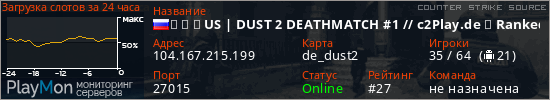 баннер для сервера css. ▅ ▆ ▇ US | DUST 2 DEATHMATCH #1 // c2Play.de ★ Ranked