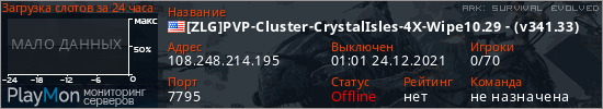 баннер для сервера ark. [ZLG]PVP-Cluster-CrystalIsles-4X-Wipe10.29 - (v341.33)