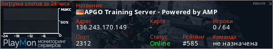 баннер для сервера arma3. APGO Training Server - Powered by AMP