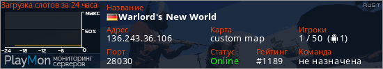баннер для сервера rust. Warlord's New World
