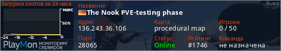 баннер для сервера rust. The Nook PVE-testing phase