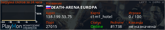 баннер для сервера l4d2. DEATH-ARENA EUROPA