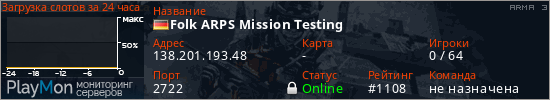 баннер для сервера arma3. Folk ARPS Mission Testing