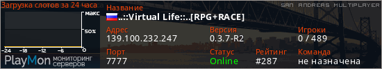 баннер для сервера samp. ..::Virtual Life::..[RPG+RACE]