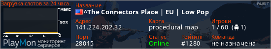 баннер для сервера rust. ^The Connectors Place | EU | Low Pop