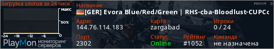 баннер для сервера arma3. [GER] Evora Blue/Red/Green | RHS-cba-Bloodlust-CUPCore+Maps |
