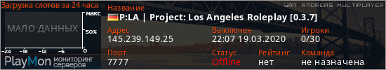 баннер для сервера samp. P:LA | Project: Los Angeles Roleplay [0.3.7]