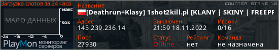 баннер для сервера cs. [Deathrun+Klasy] 1shot2kill.pl [KLANY | SKINY | FREEPREMIUM]