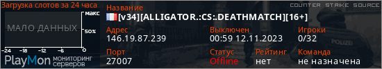 баннер для сервера css. [v34][ALLIGATOR.:CS:.DEATHMATCH][16+]