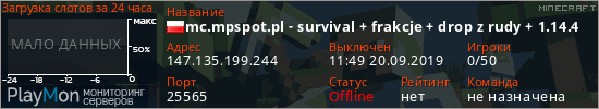 баннер для сервера minecraft. mc.mpspot.pl - survival + frakcje + drop z rudy + 1.14.4