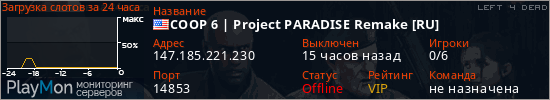 баннер для сервера l4d. COOP 6 | Project PARADISE Remake [RU]