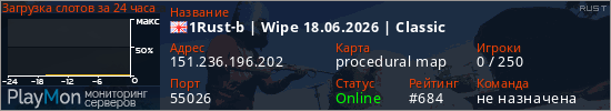 баннер для сервера rust. 1Rust-b | Wipe 18.06.2026 | Classic