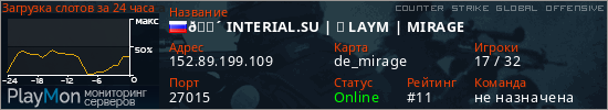 баннер для сервера csgo. 🔴 INTERIAL.SU | ★ LAYM | MIRAGE