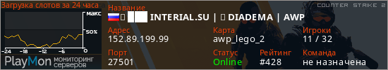 баннер для сервера cs2. ➥ ███ INTERIAL.SU | ★ DIADEMA | AWP