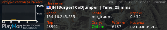 баннер для сервера cod4. JH [Burger] CoDJumper | Time: 8 mins