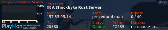 баннер для сервера rust. A Shockbyte Rust Server