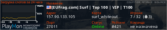 баннер для сервера css. [EUFrag.com] Surf | Top 100 | VIP | T100