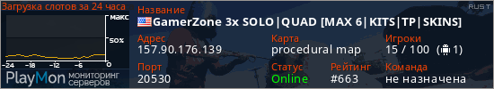 баннер для сервера rust. GamerZone 3x SOLO|QUAD [MAX 6|KITS|TP|SKINS]