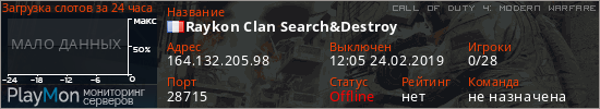 баннер для сервера cod4. Raykon Clan Search&Destroy