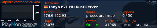 баннер для сервера rust. Tanya PVE HU Rust Server