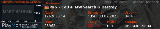 баннер для сервера cod4. RoG ~ CoD 4: MW Search & Destroy