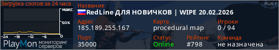 баннер для сервера rust. RedLine ДЛЯ НОВИЧКОВ | WIPE 20.02.2026
