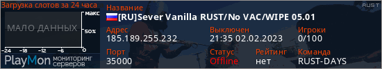 баннер для сервера rust. [RU]Sever Vanilla RUST/No VAC/WIPE 05.01