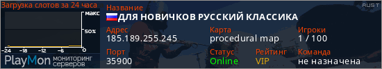 баннер для сервера rust. ДЛЯ НОВИЧКОВ РУССКИЙ КЛАССИКА