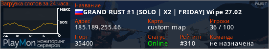 баннер для сервера rust. GRAND RUST #1 [SOLO | X2 | FRIDAY] Wipe 27.02