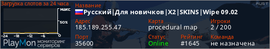 баннер для сервера rust. Русский|Для новичков|X2|SKINS|Wipe 09.02