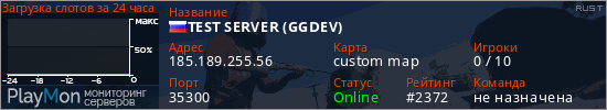 баннер для сервера rust. TEST SERVER (GGDEV)