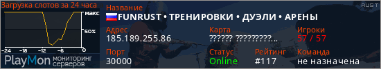 баннер для сервера rust. FUNRUST &bull; ТРЕНИРОВКИ &bull; ДУЭЛИ &bull; АРЕНЫ
