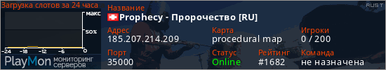 баннер для сервера rust. Prophecy - Пророчество [RU]