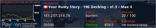 баннер для сервера rust. Your Rusty Story - 196 Devblog &rsaquo; x1.5 &rsaquo; Max 4