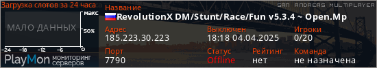 баннер для сервера samp. RevolutionX DM/Stunt/Race/Fun v5.3.4 ~ Open.Mp