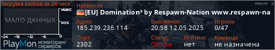 баннер для сервера arma3. [EU] Domination&sup3; by Respawn-Nation www.respawn-nation.de