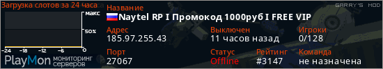 баннер для сервера garrysmod. Naytel RP I Промокод 1000руб I FREE VIP