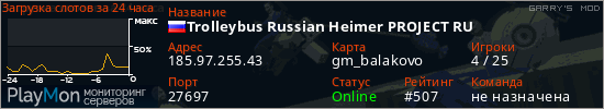 баннер для сервера garrysmod. Trolleybus Russian Heimer PROJECT RU